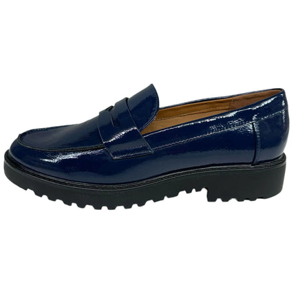 Amore Navy Loafers Blue Patent Slip-On – Size 7.5 Men's – New