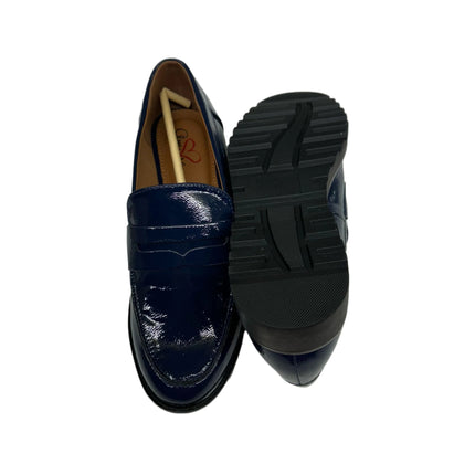 Amore Navy Loafers Blue Patent Slip-On – Size 7.5 Men's – New
