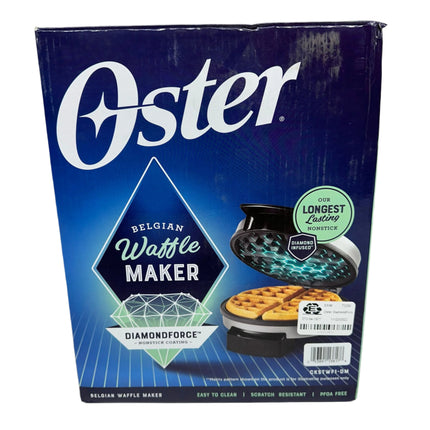 Oster DiamondForce Nonstick Coating Infused with Diamonds Belgian Waffle Maker Open Box