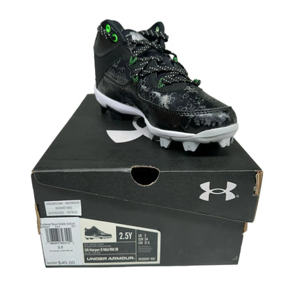 Under Armour Harper 8 RM Boys Mid Baseball Cleats - Junior SIZE 2.5 BOYS New