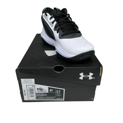 Under Armour Lockdown 6 Basketball Shoes Black/White Size 4Y Unisex New