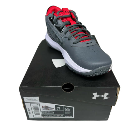 Under Armour Lockdown 6 Basketball Shoes Black/White Size 5 Youth Unisex New