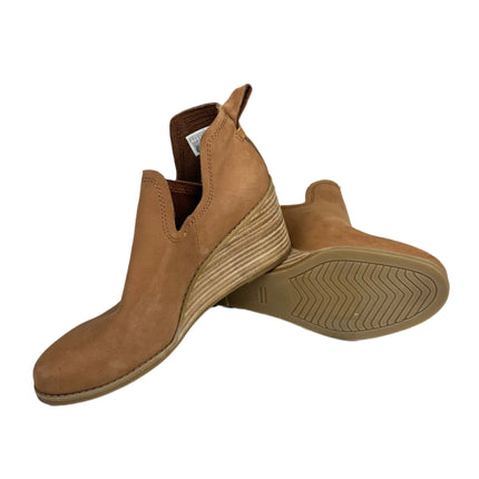 TOMS Suede Wedge Booties Chestnut Brown Size 7 Women's New Without Box