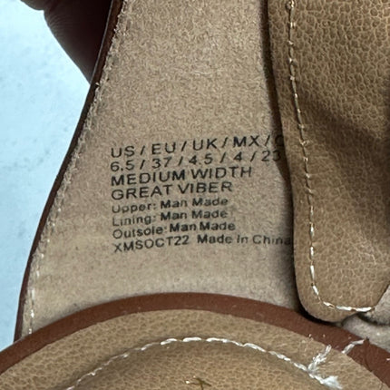 Reaction Kenneth Cole  Great Viber Sandals Cognac Brown Size 6.5 Women's New Without Box.