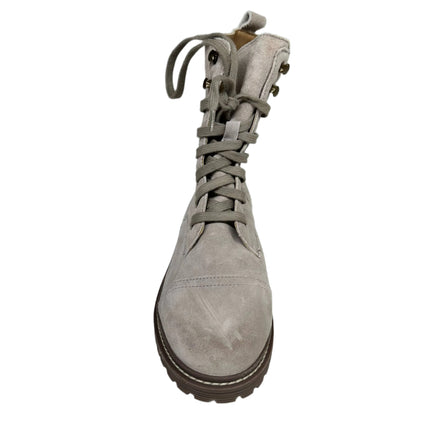 Zodiac Taupe Suede Lace-Up Combat Boots Size 6.5 New Without Box