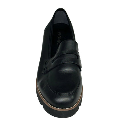 Vionic Leather Lug Sole Loafers Black Size 7.5 New Without Box