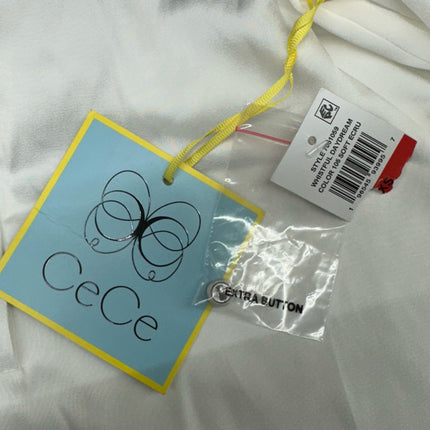 CeCe Whistle Daydream Soft Ecru Blouse Size XS New Women’s