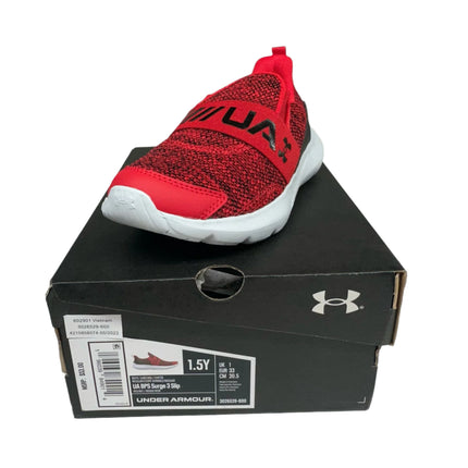 Under Armour Surge 3 Slip-On Jet Gray/White Size 1.5Y Boys' New