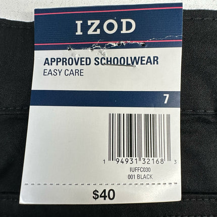 IZOD Women's Size 7 Easy Care Black Schoolwear Pants New