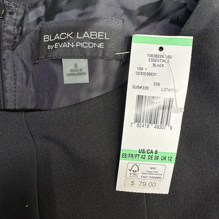 BLACK LABEL by EVAN-PICONE Essentials Black Dress Size 8