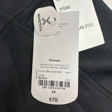 Xersion Women's Warmth 2X Black Slim Straight Pants
