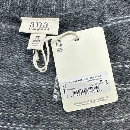 ANA Women's Gray Staxton Sweater 3X