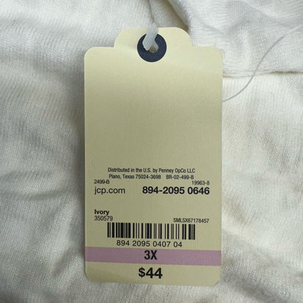 St. John's Bay Women's Top Ivory 3X