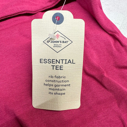 St. John's Bay Women's Essential Tee - Exotic Pink - Size XS