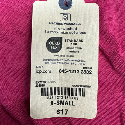 St. John's Bay Women's Essential Tee - Exotic Pink - Size XS