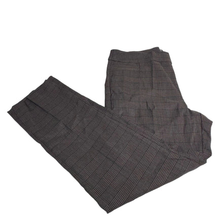 Liz Claiborne Women's Lisa Straight Leg Mid-Rise Pants Black Wine Plaid Size 16 - New