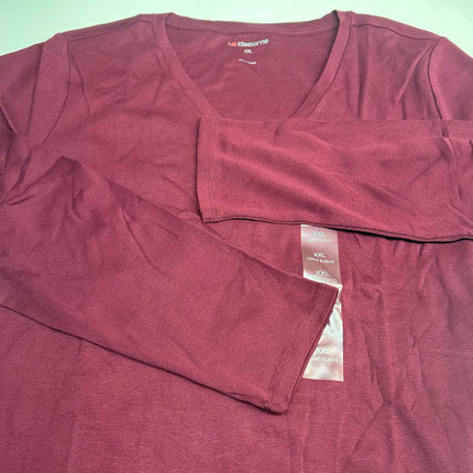 Liz Claiborne Women's Long Sleeve Top Burgundy Passion Size XXL (New)