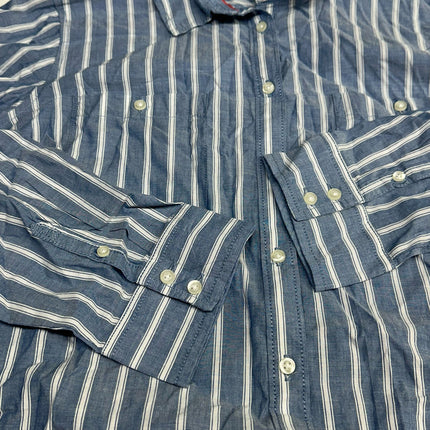St. John's Bay Men's Classic Shirt Blue White Stripe Size XL (New)