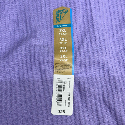 About Their Long Sleeve Waffle Knit Henley Top, 3XLP, Pond Lily (Girls, New)