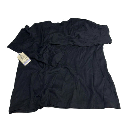 St. John's Bay Women's Petite Essential Long Sleeve Tee, PXL, Black (New)