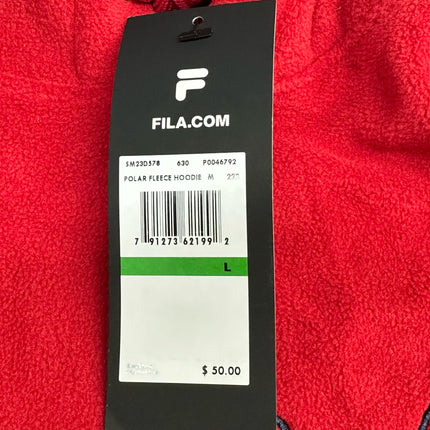 Fila  Polar Fleece Hoodie (Red) Size L Men's - New