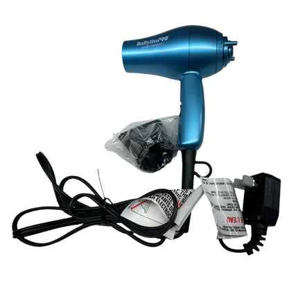 BaBylissPRO Nano Titanium Travel Hair Dryer - Blue, 1000W (New)