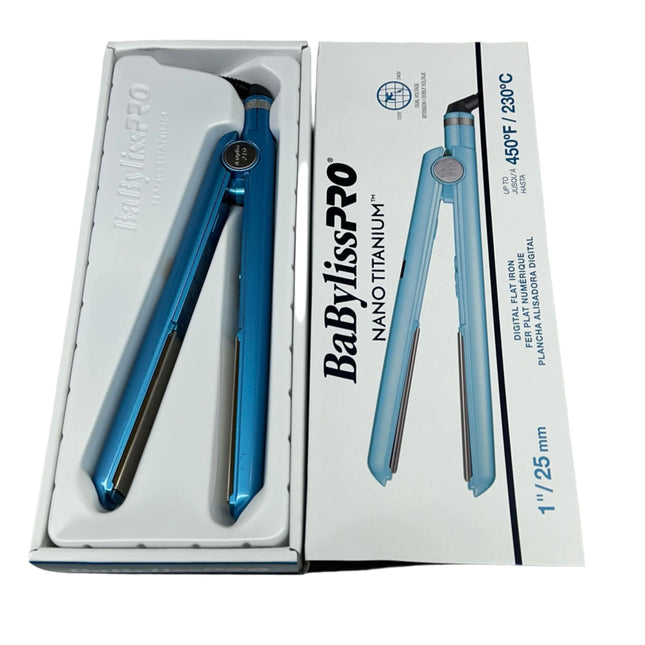 BaBylissPRO Nano Titanium Flat Iron Hair Straightener, 1" Digital Hair Straightener Iron for Professional Salon Results and All Hair Types (New)