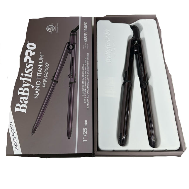 BaBylissPRO Nano Titanium Limited Edition Prima3100 Flat Iron - Purple, 1" (New)
