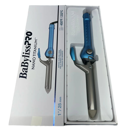 BaBylissPRO Nano Titanium Spring Curling Iron - Blue, 1" (New)