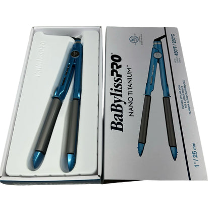 BaBylissPRO Nano Titanium Flat Iron Hair Straightener, 1" Curved Styler for Professional Salon Results and All Hair Types (New)