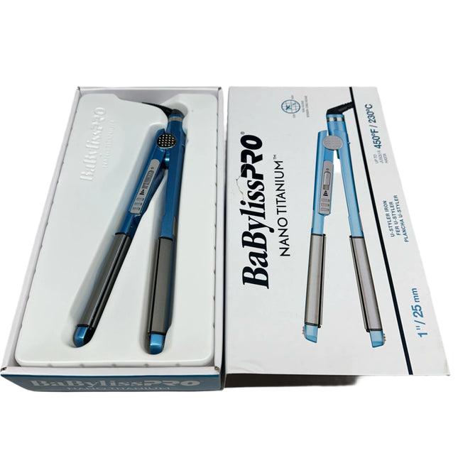 BaBylissPRO Nano Titanium Flat Iron Hair Straightener, 1" Curved Styler for Professional Salon Results and All Hair Types (New)