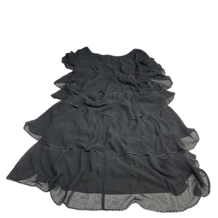 SLNY Black Tiered Ruffle Dress Size 14 New