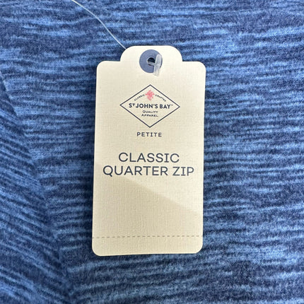 St. John's Bay Classic Quarter Zip Petite Heritage Blue Size PXL New