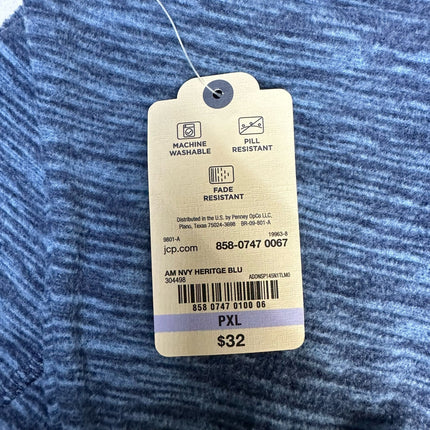 St. John's Bay Classic Quarter Zip Petite Heritage Blue Size PXL New