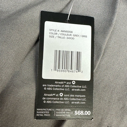 Airwalk Grey Cargo Pants Men's Size 34x30 New