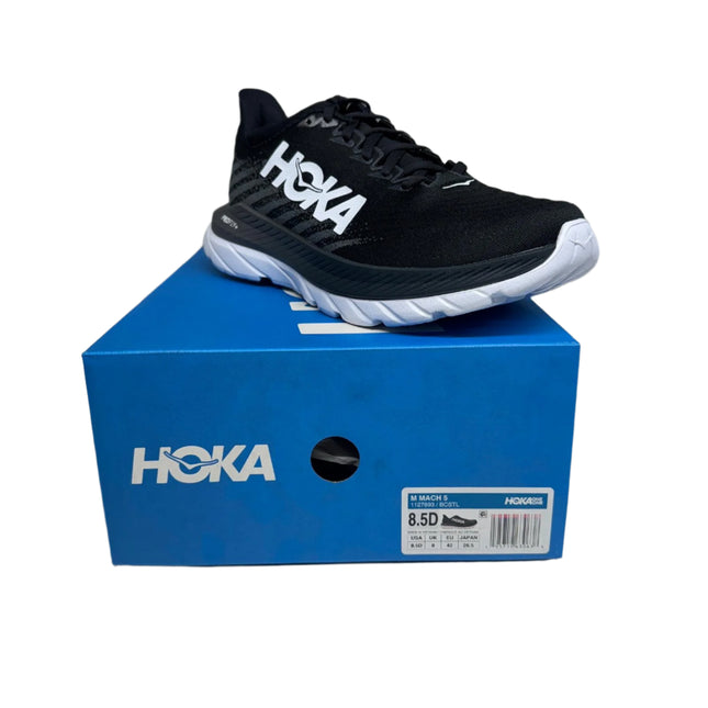 Hoka Men’s Mach 5 Running Shoes – Black/Castlerock – Size 8.5 D Medium – New