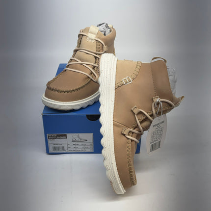 Hey Dude Reyes Leather Pull-On Boots Taupe Women's Size 8 New