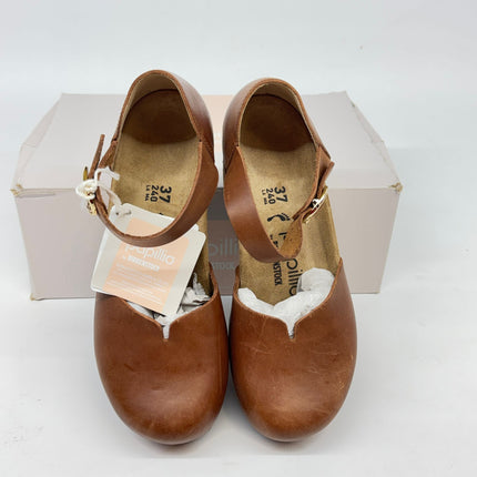 Birkenstock Mary by Papillio Cognac Leather Size 6 Narrow New