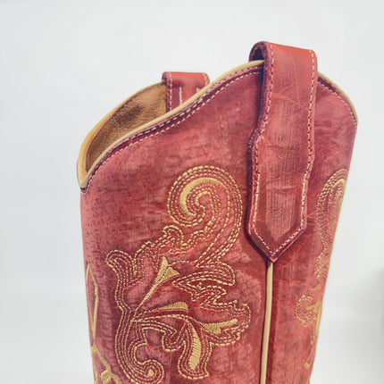 Circle G Red Embroidered Snip-Toe Women's Boots Size 8 New