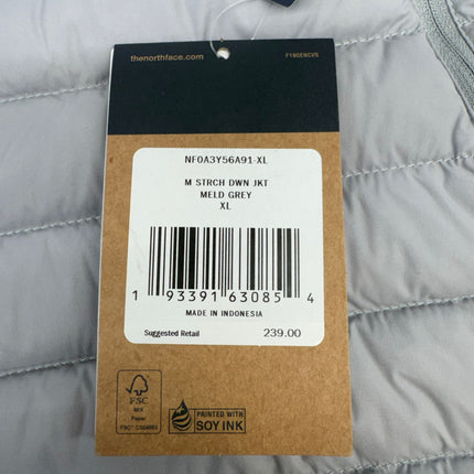 The North Face Stretch Down Jacket Meld Grey Size XL New