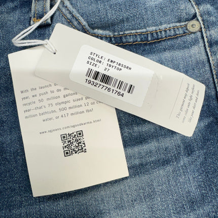 AG Prima Ankle Cigarette Jeans 19 Years Topography Size 27 New