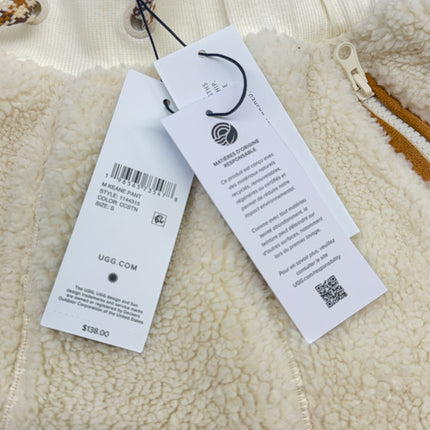 UGG Keane Fleece Lounge Pant Cream/Chestnut Size S New
