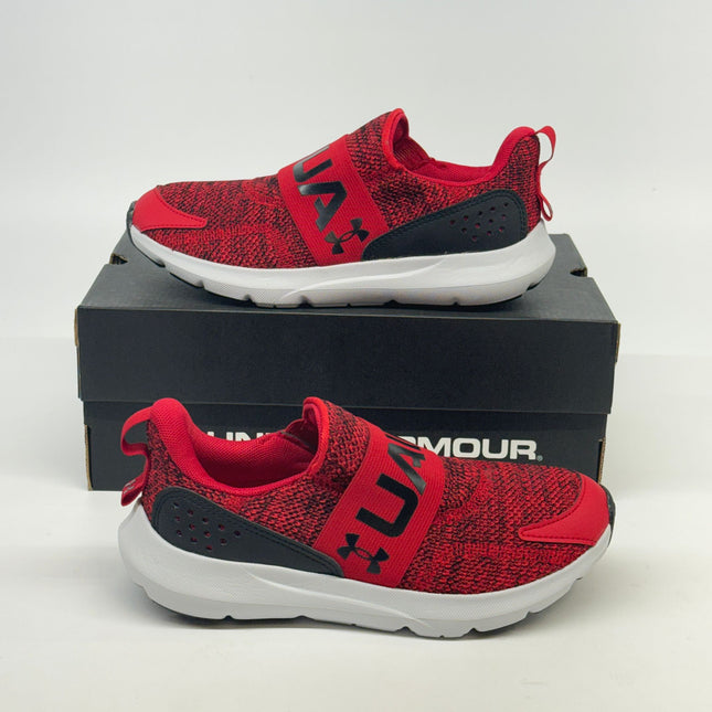 Under Armour UA BGS Surge 3 Slip-On Running Shoes Black Size 4Y New