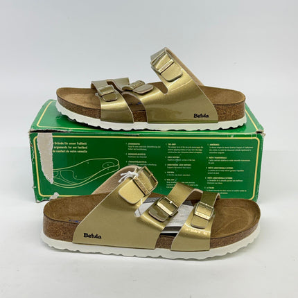 Birkenstock Betula Leo Soft Sandals Metallic Gold Birko-Flor Size 8 Women’s New