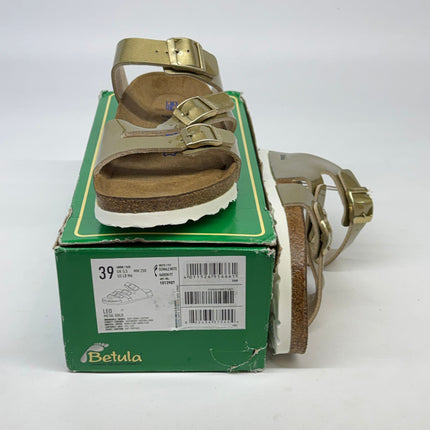 Birkenstock Betula Leo Soft Sandals Metallic Gold Birko-Flor Size 8 Women’s New