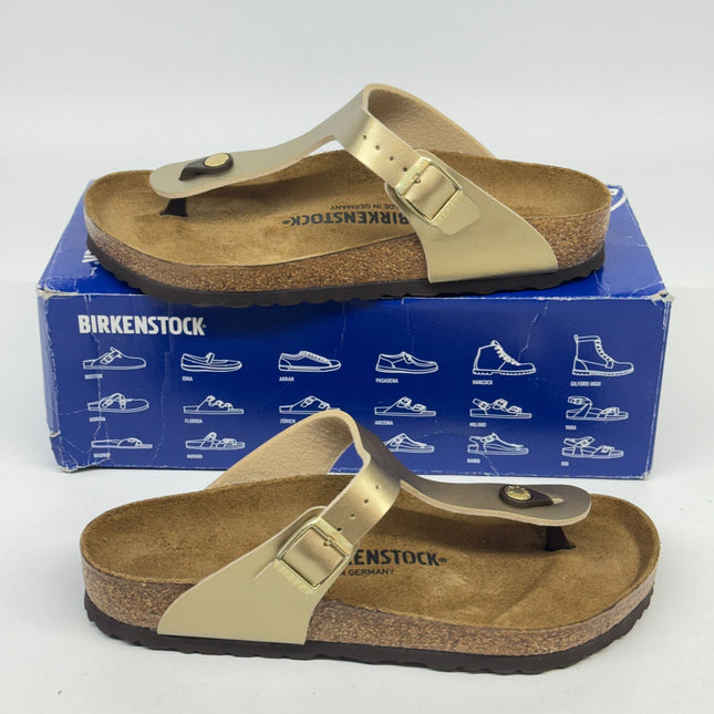 Birkenstock Gizeh Thong Sandals Gold Birko-Flor Size 8 Women’s New