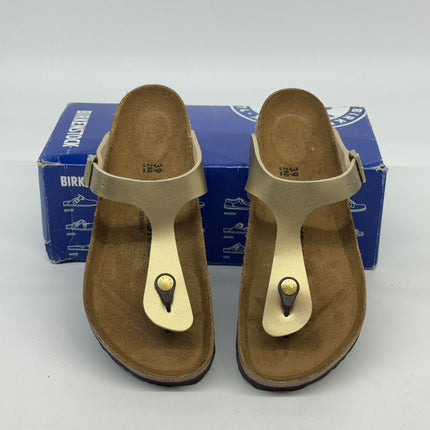 Birkenstock Gizeh Thong Sandals Gold Birko-Flor Size 8 Women’s New