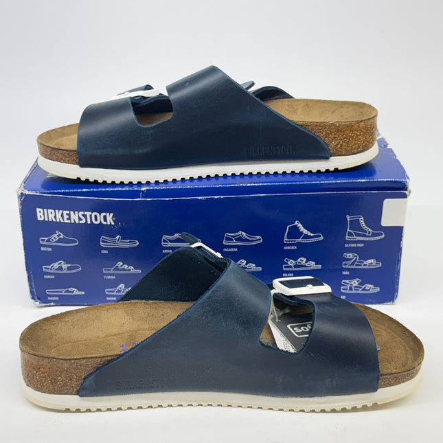 Birkenstock Arizona Leather Sandals Blue Size 10 Women’s New