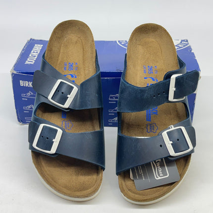 Birkenstock Arizona Leather Sandals Blue Size 10 Women’s New