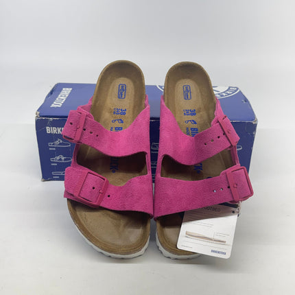 Birkenstock Arizona Soft Footbed Sandals Fuchsia Tulip Suede Size 7 Women’s New
